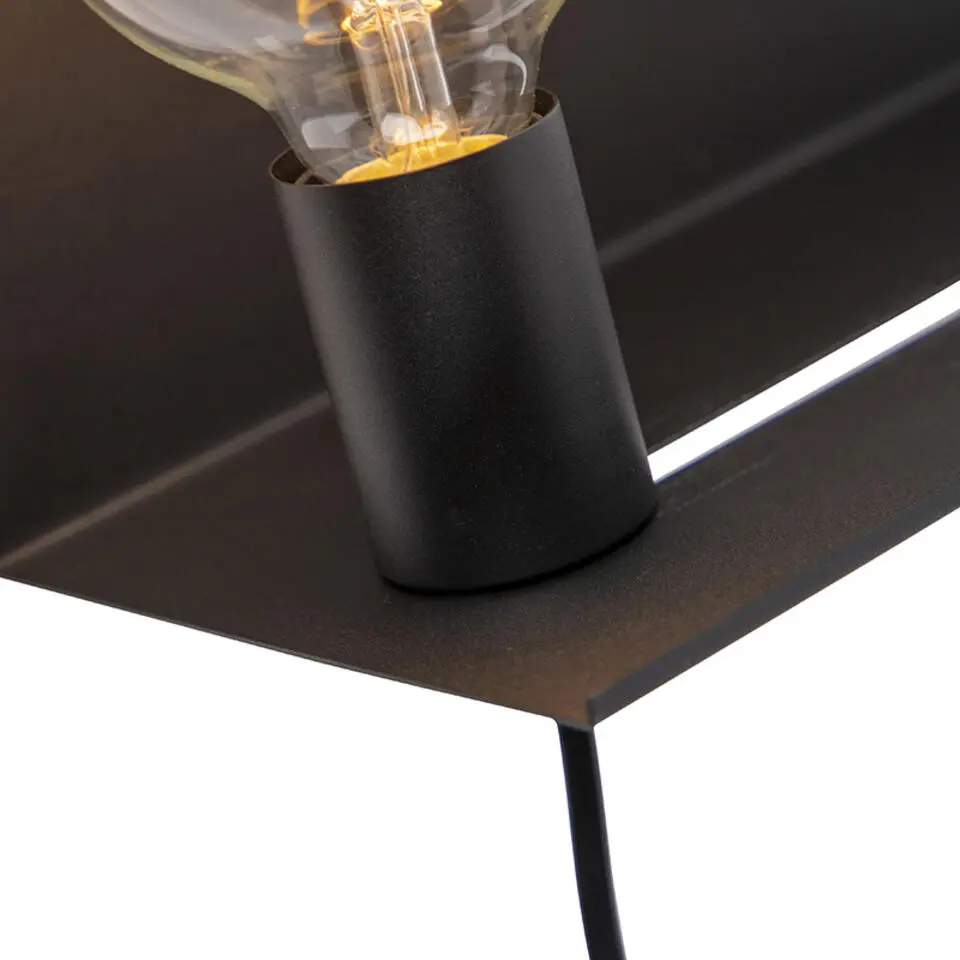 Qazqa wandlampen muro zwart e27