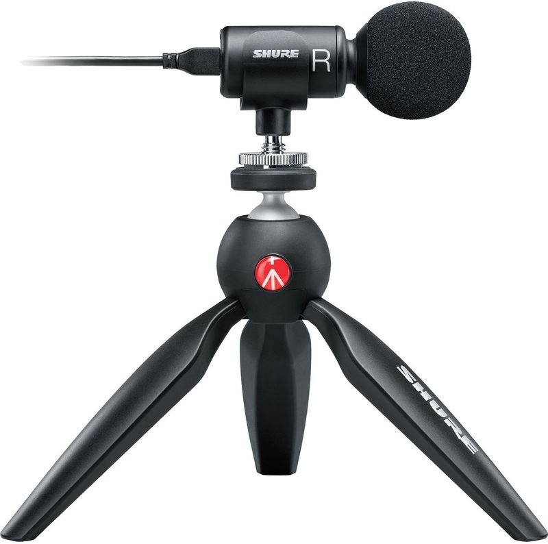 Shure MV88+ - Digitale Stereo Condensormicrofoon - Voor iPhone en Android - Inclusief Manfrotto Pixi Tripod