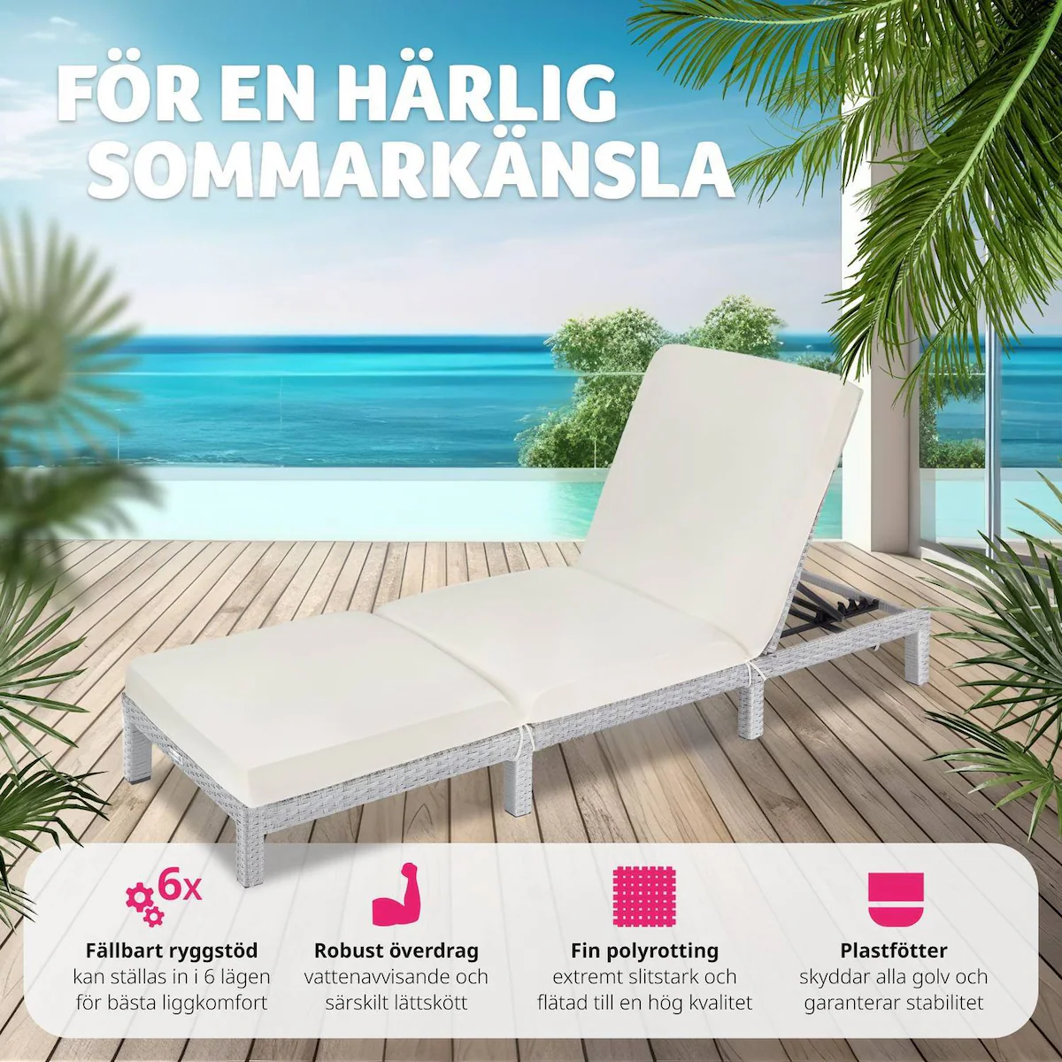 Solseng poly rotting Sofia - lysegrå