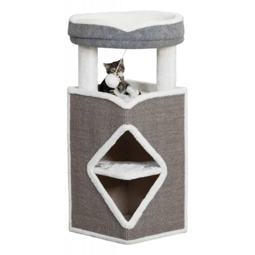 Arranhador para gatos com toca, multicolorido