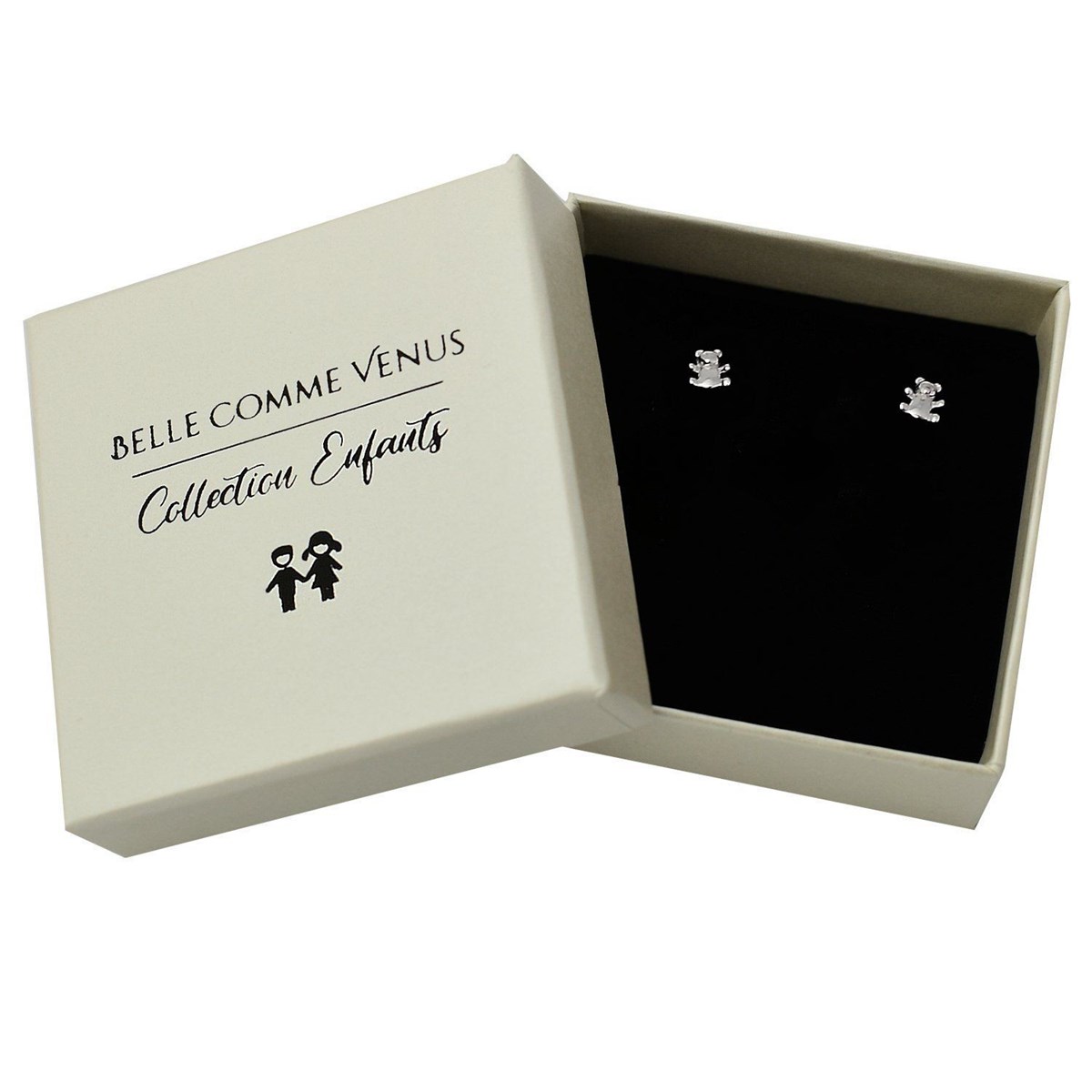Boucles d'oreilles petit ourson Argent 925 Rhodié