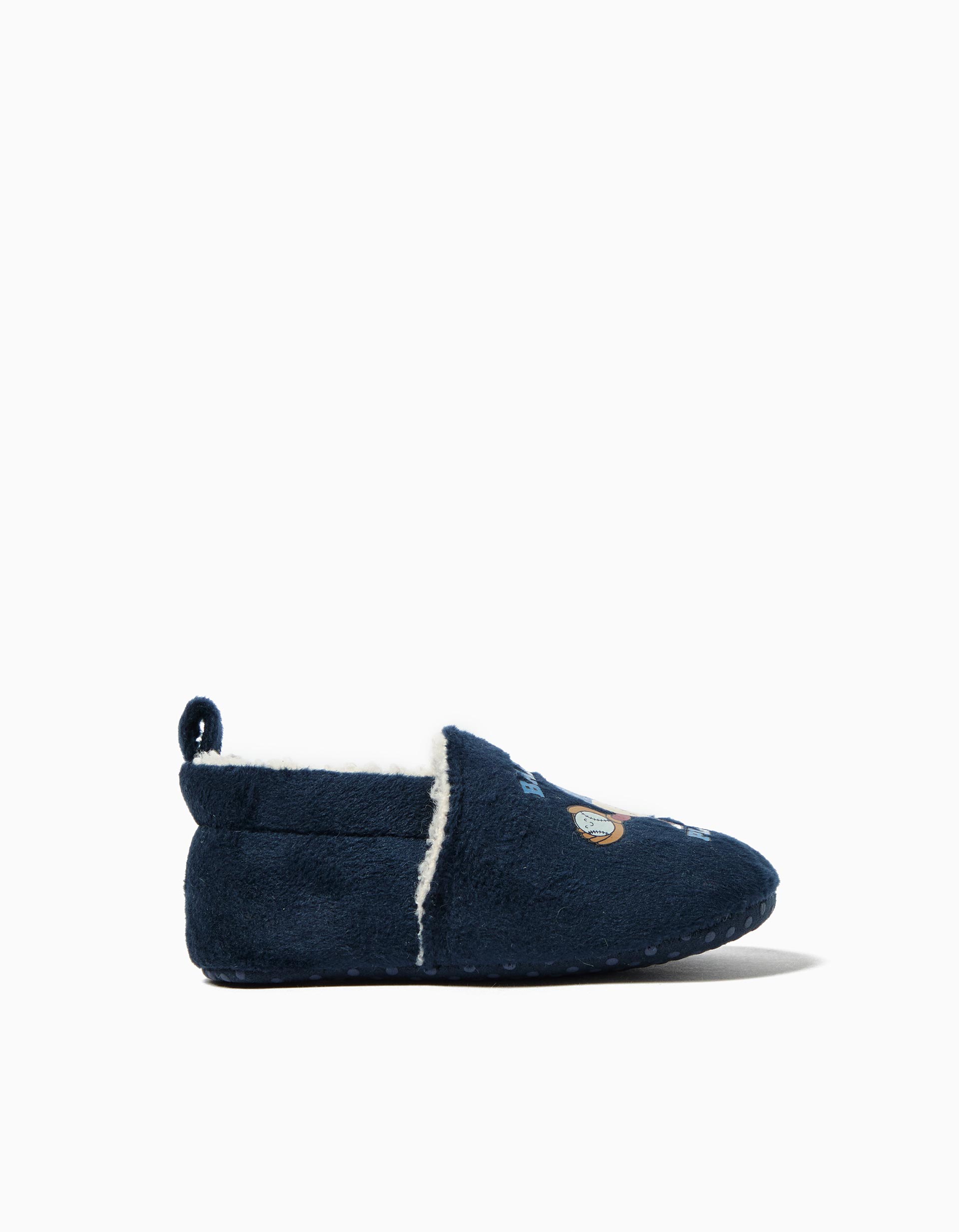 Pantufas com Estampado, Menino, Azul