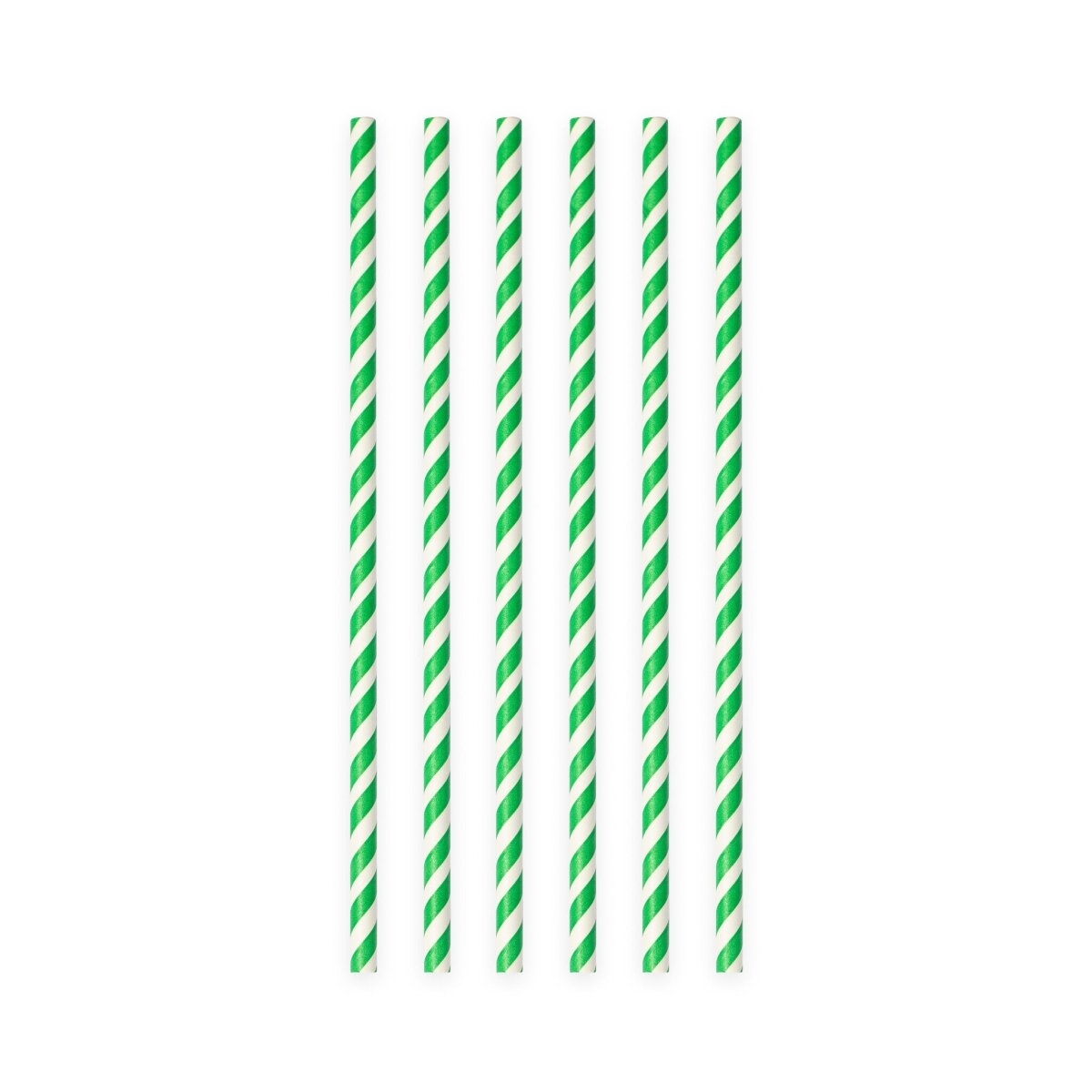 Papieren Rietjes Groen Gestreept 19,7cm 20st
