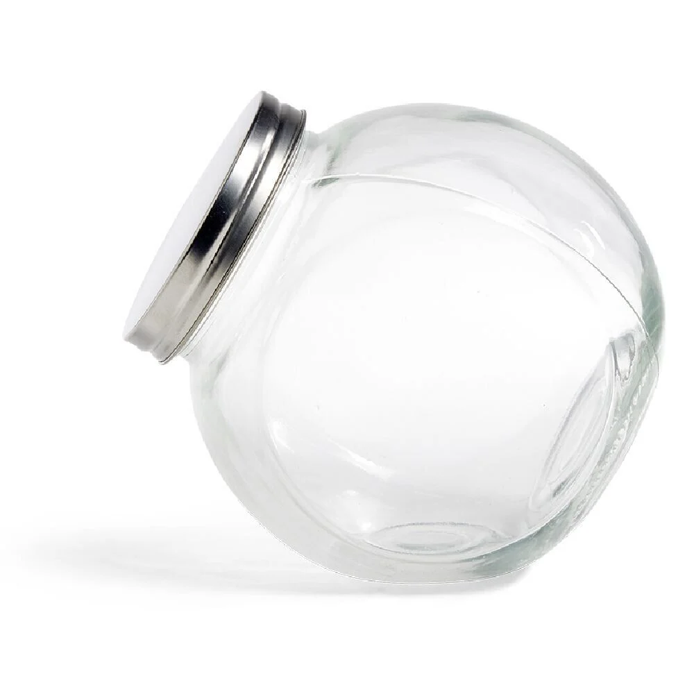 Bocal en verre transparent couvercle métal 2000ml - 16x11,5xH.16cm