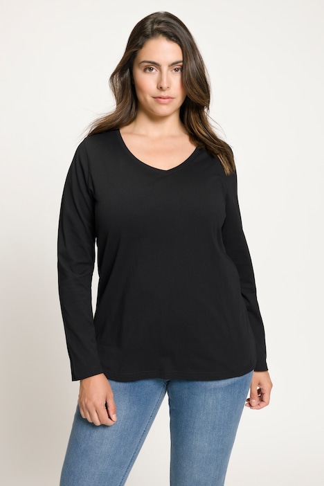 Shirt, Slim, V-Ausschnitt, Langarm