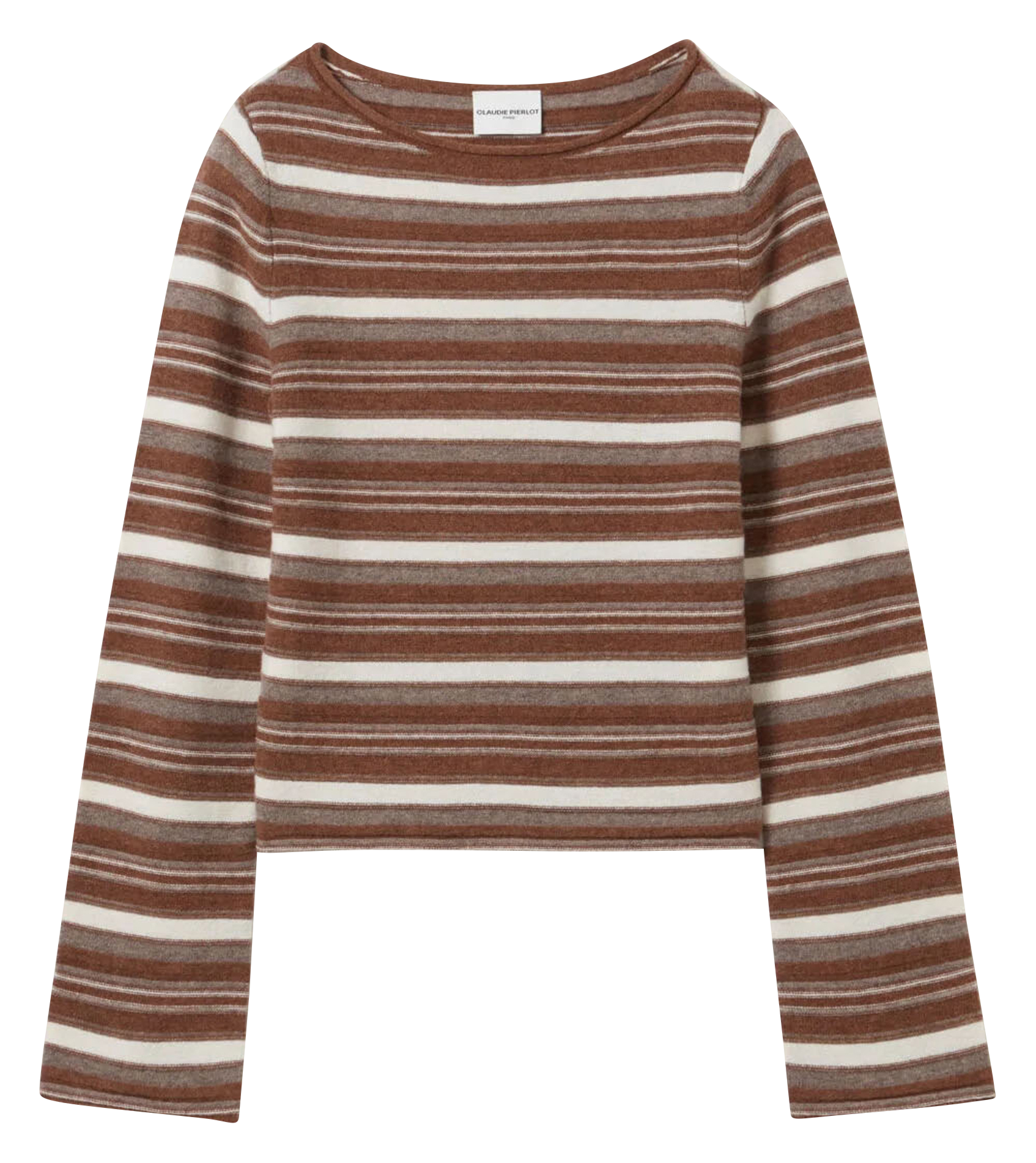 Pull rayé manches évasées en laine | Multicolore