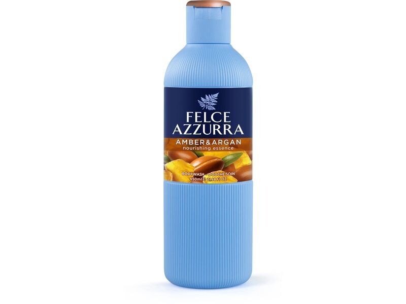 Felce Azzurra Duschgel Amber & Argan 650 ml Schaum- und Duschbad mit ätherischen Ölen