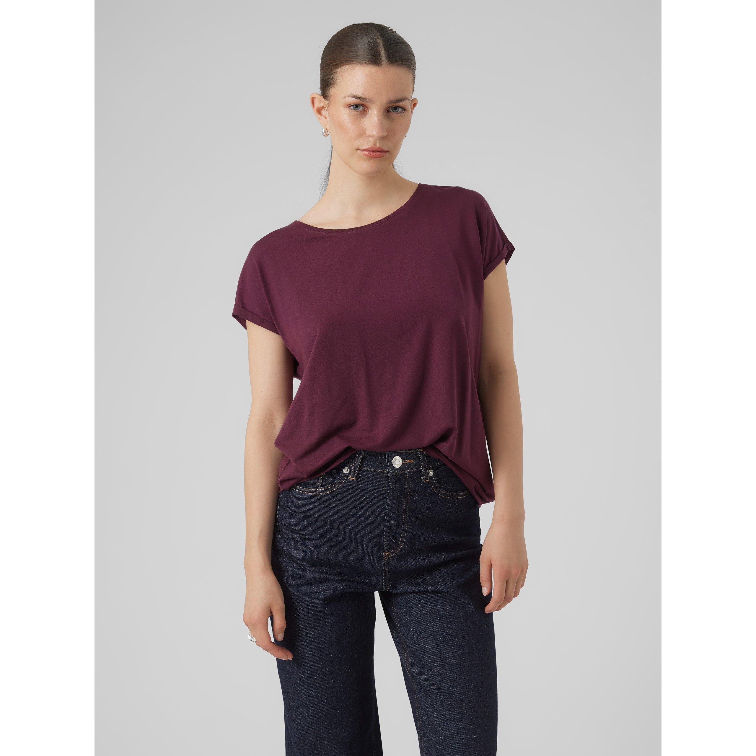 Vero Moda VM Ava Plain Short Sleeve T Shirt Womens