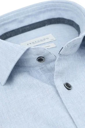 Profuomo Overhemd Linnen Blend Lichtblauw PPWH10012D-M1 kopen