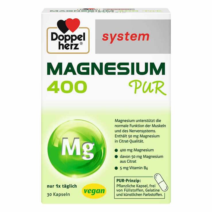 Doppelherz Magnesium 400 Pur system Kapseln, 30 St