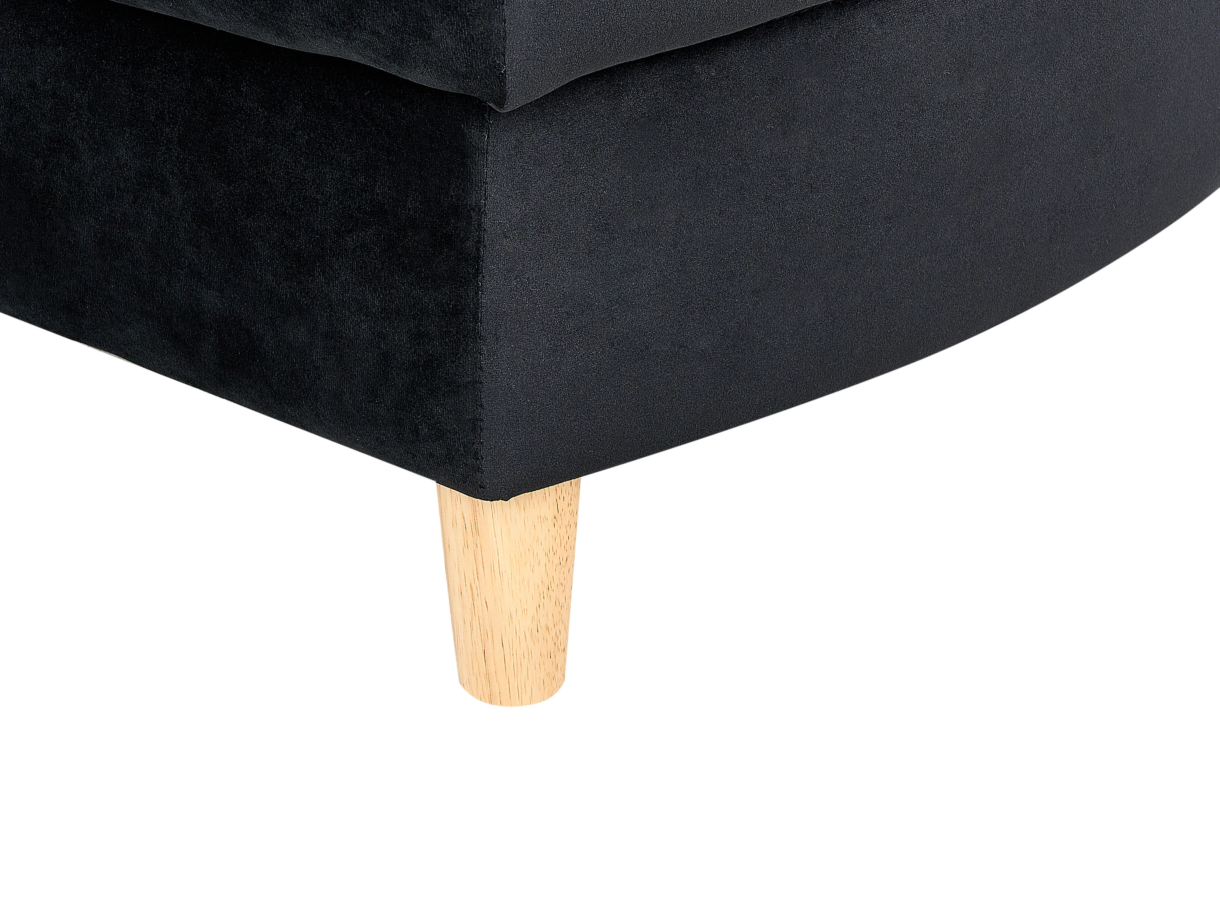 Rechtszijdige chaise longue MERI Fluweel Zwart met opbergruimte