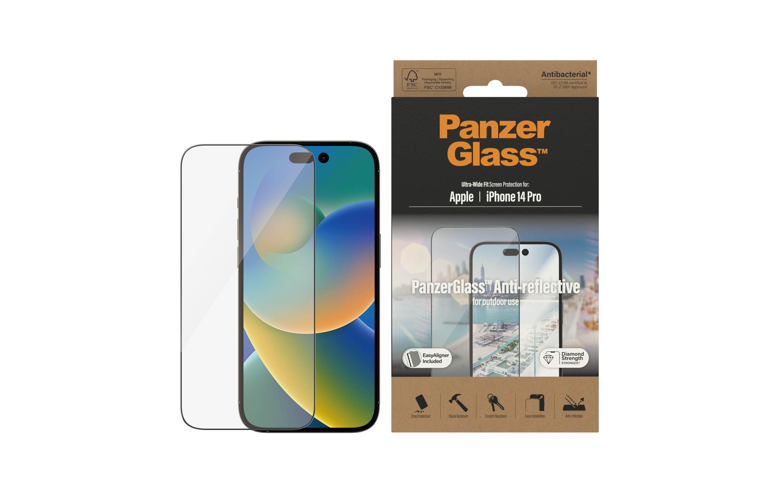 Displayschutz Ultra Wide Fit Anti Reflective iPhone 14 ProAnti Reflective Schutzfolie mit Applicator für das Apple iPhone 14 Pro