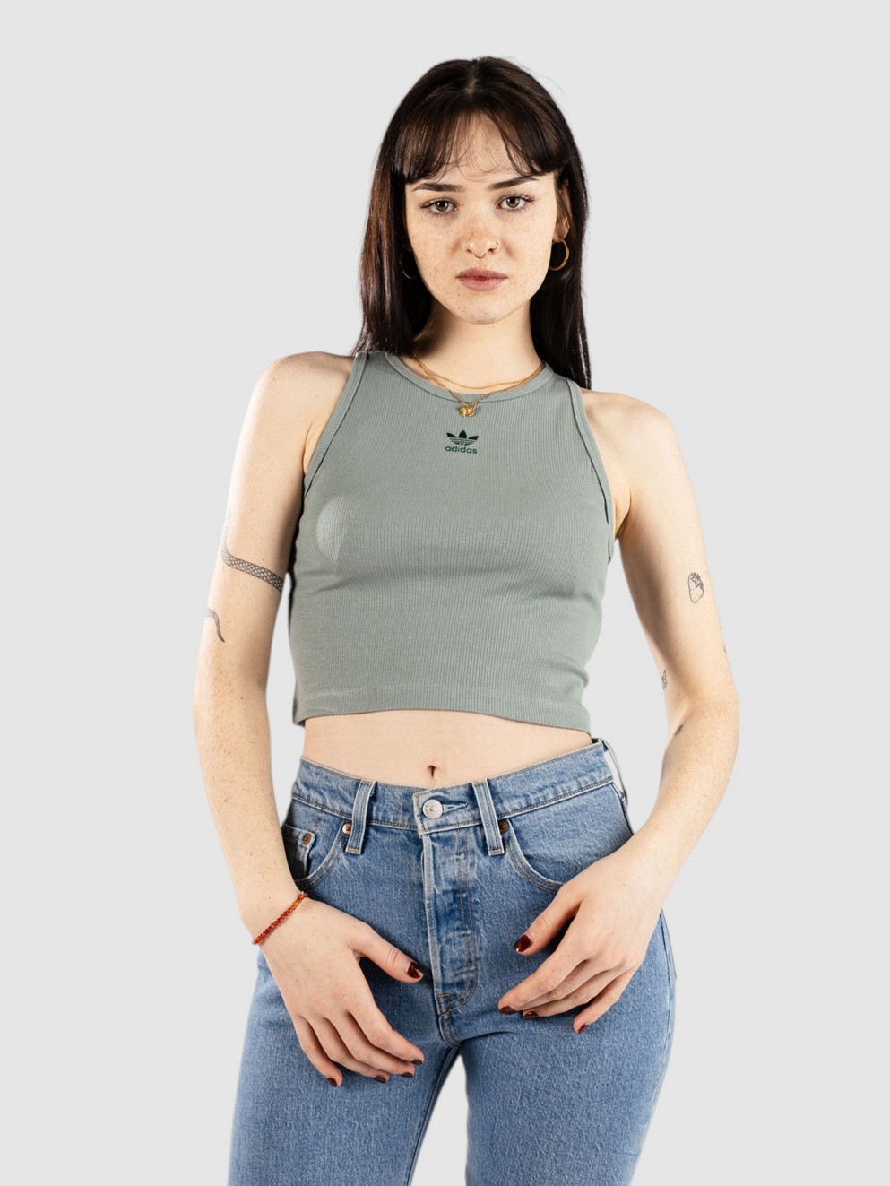 adidas Originals Ess Rib Tank Top silgrn