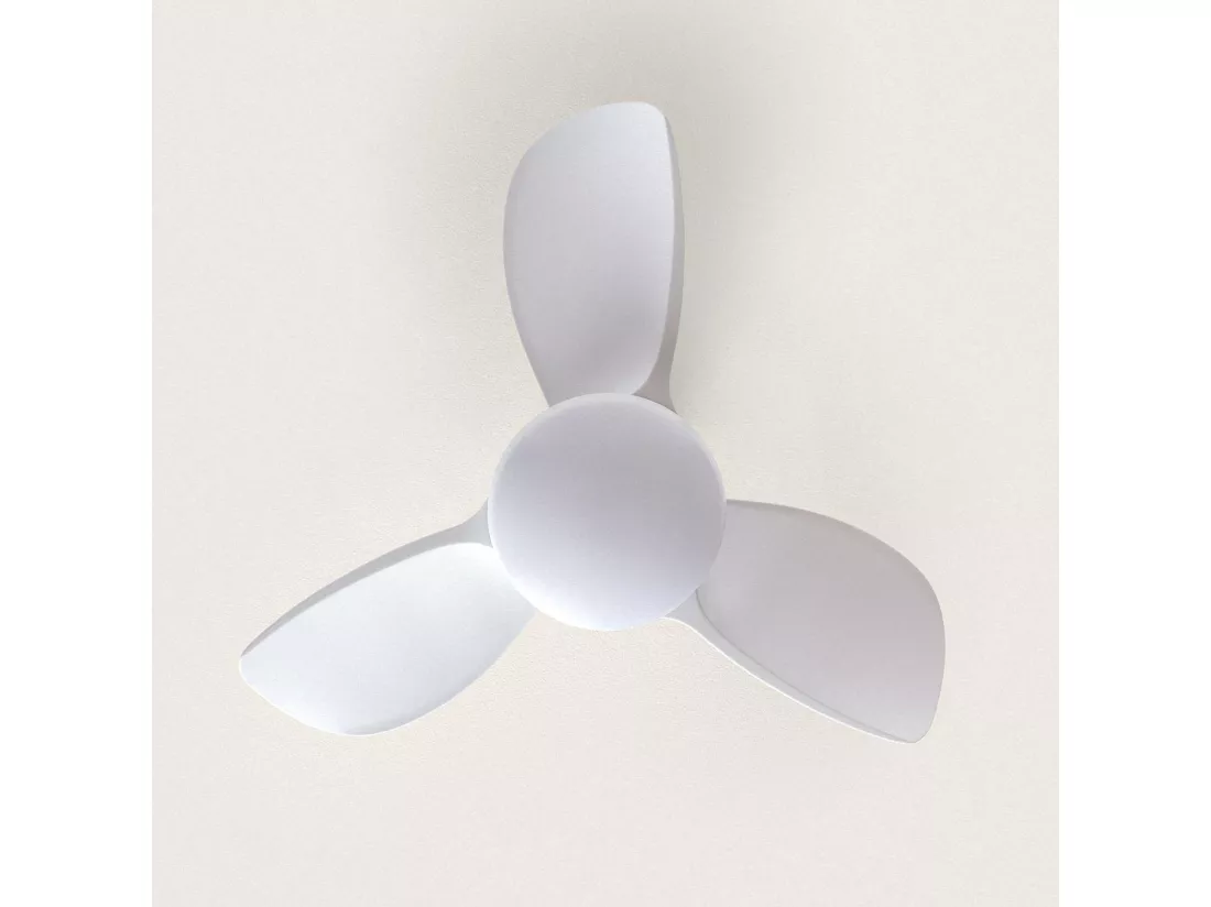 Ventilateur de Plafond Silencieux Poros 35W 76cm Motor DC Blanc Télécommande Avec lumière Oui Blanc