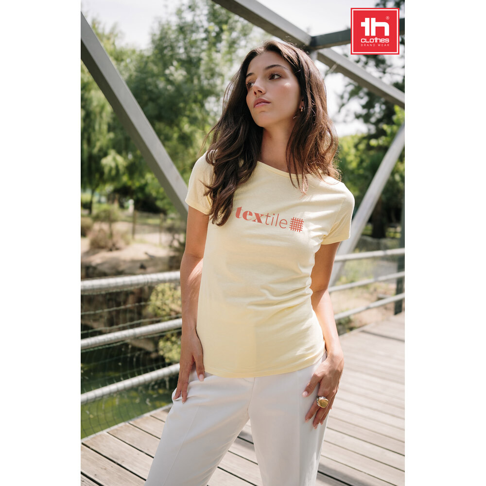 TH Clothes 30106 - T-shirt ceinturé en coton pour femme