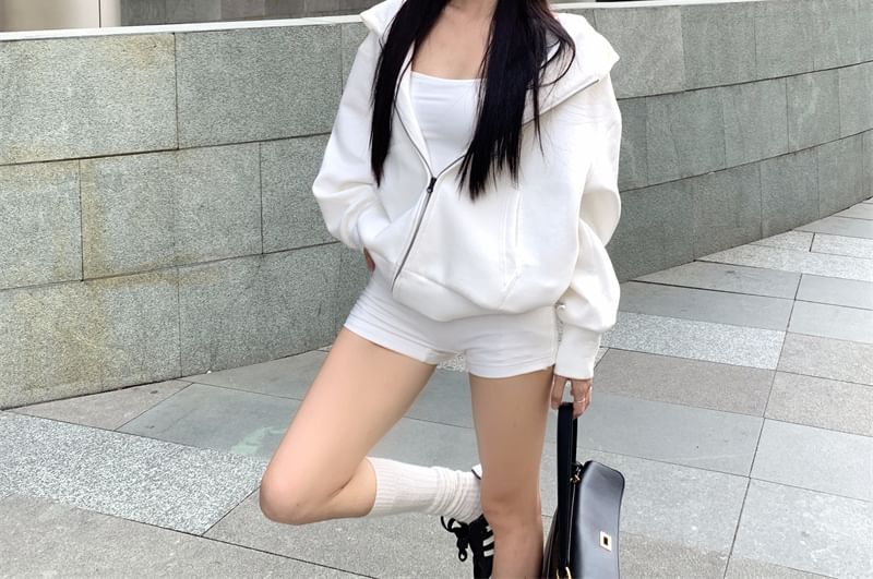 Flowerisque - Spaghettibandjes Romper / Hoodie met rits