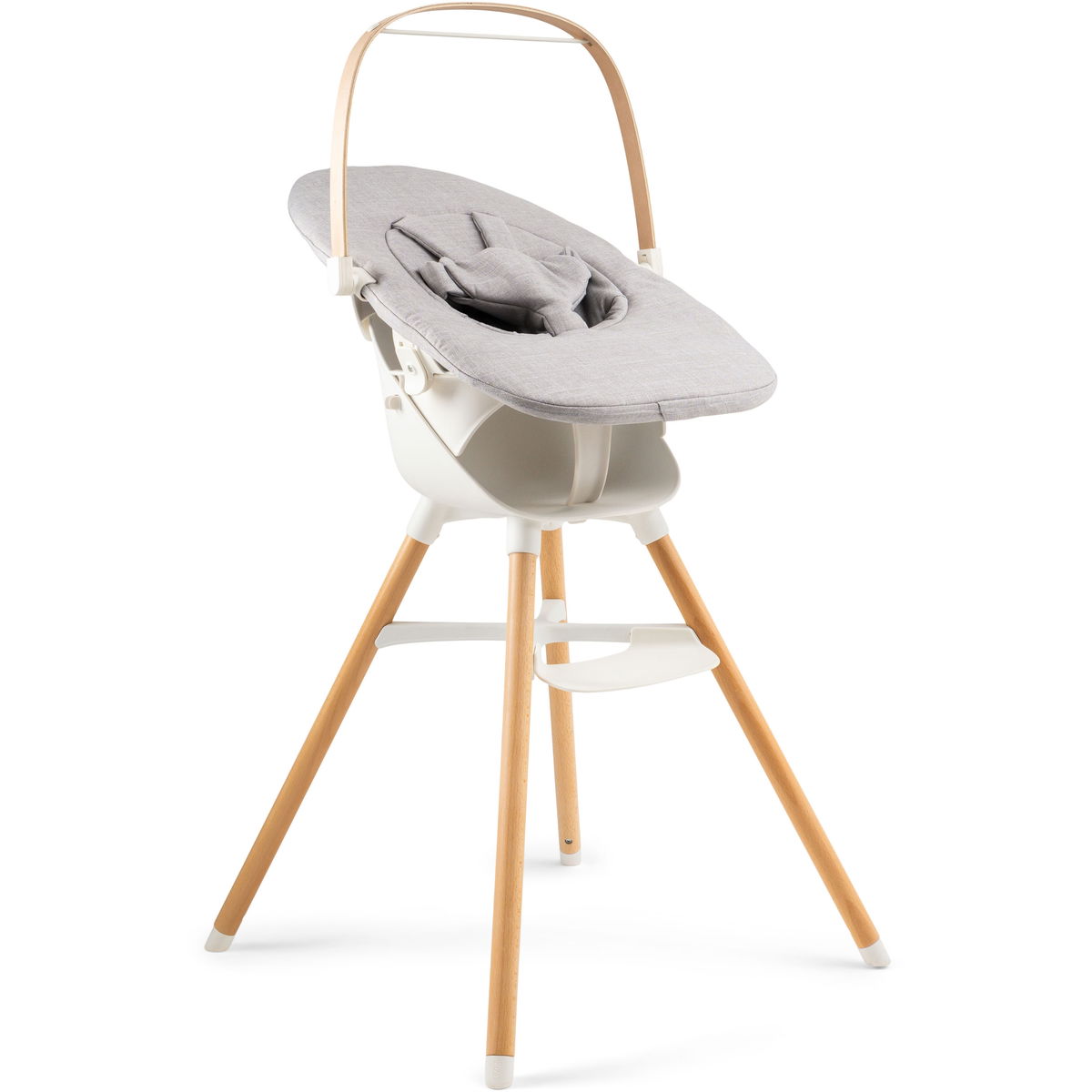 ZizaZiza   Babywippe inklusive Hochstuhl Montage Set grey/vanilla