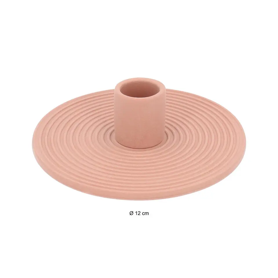 QUVIO Kaarsenstandaard rond - Keramiek - Terra Cotta