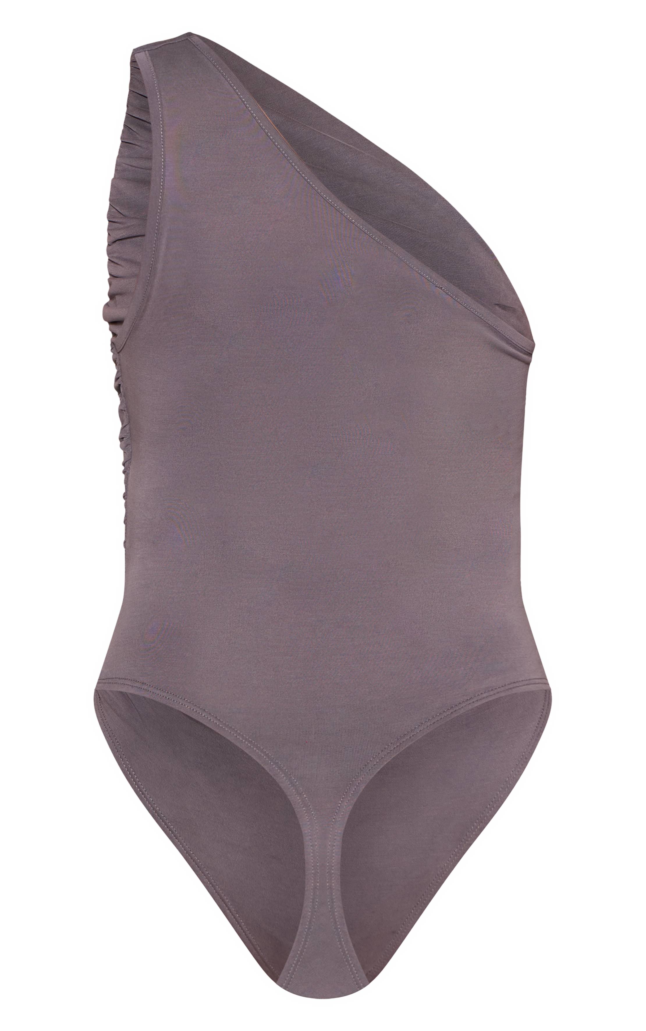 Charcoal Blue Body Asymétrique En Modal Avec Détails Froncés