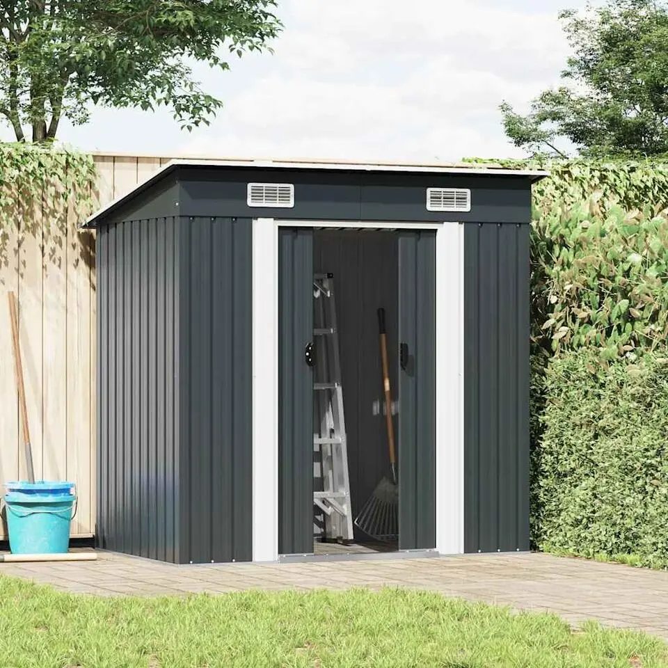 vidaXL - Tuinschuur - Antraciet - Staal