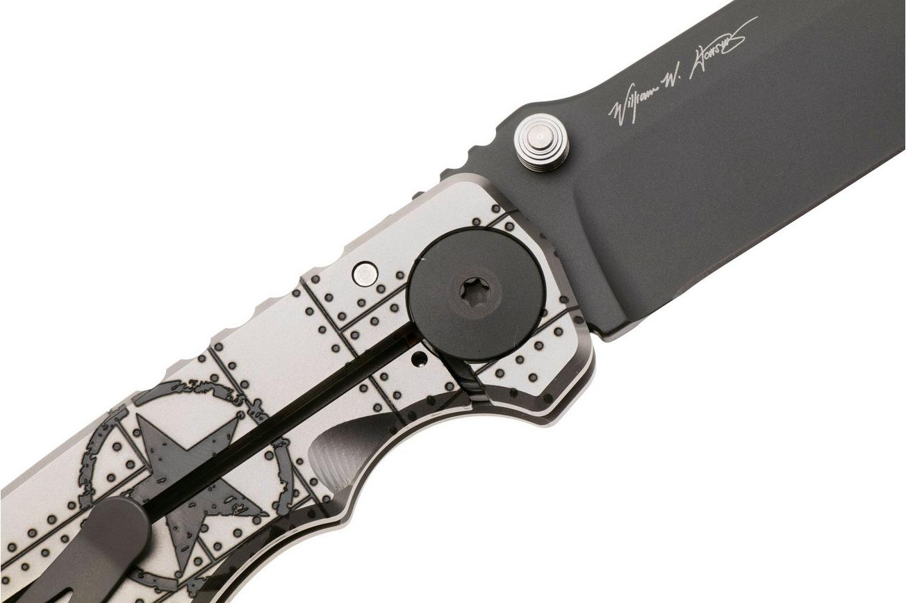 Spartan Blades Harsey Folder Kilroy USSF5KILR, PVD MagnaCut, Silver Titanium, Black Hardware zakmes