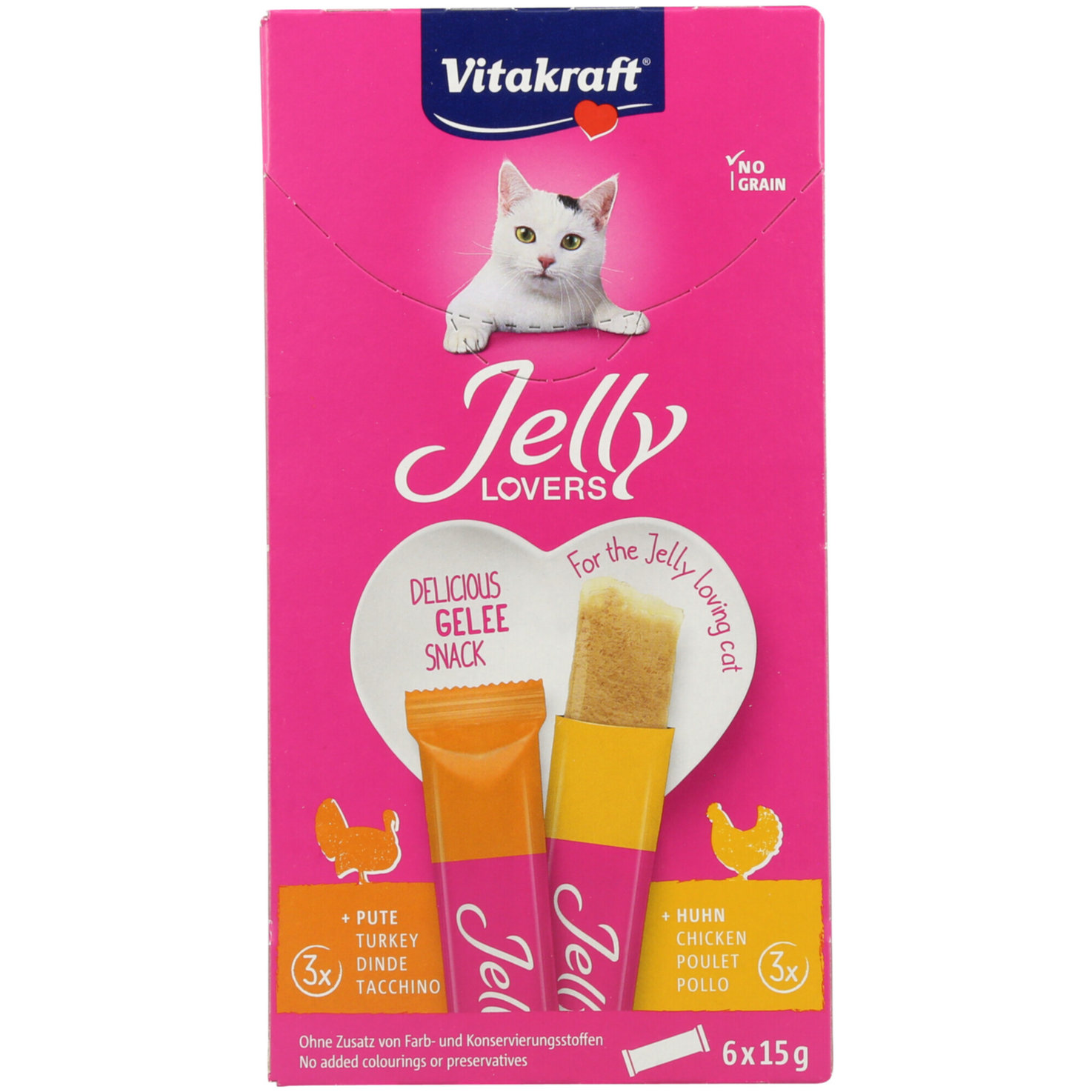 Vitakraft Katzensnack Jelly Lovers Huhn & Pute 6x15g