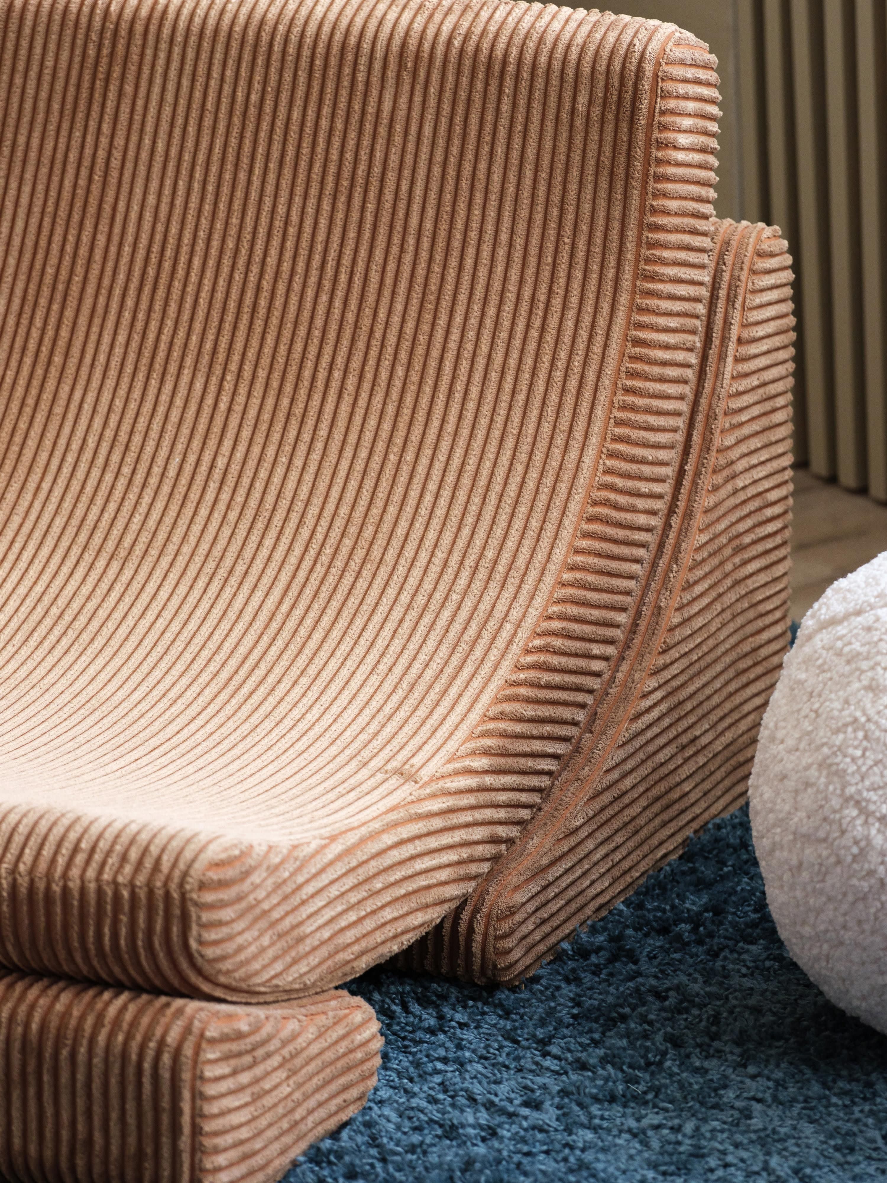 Handgemaakte corduroy fauteuil voor kinderen, Moon