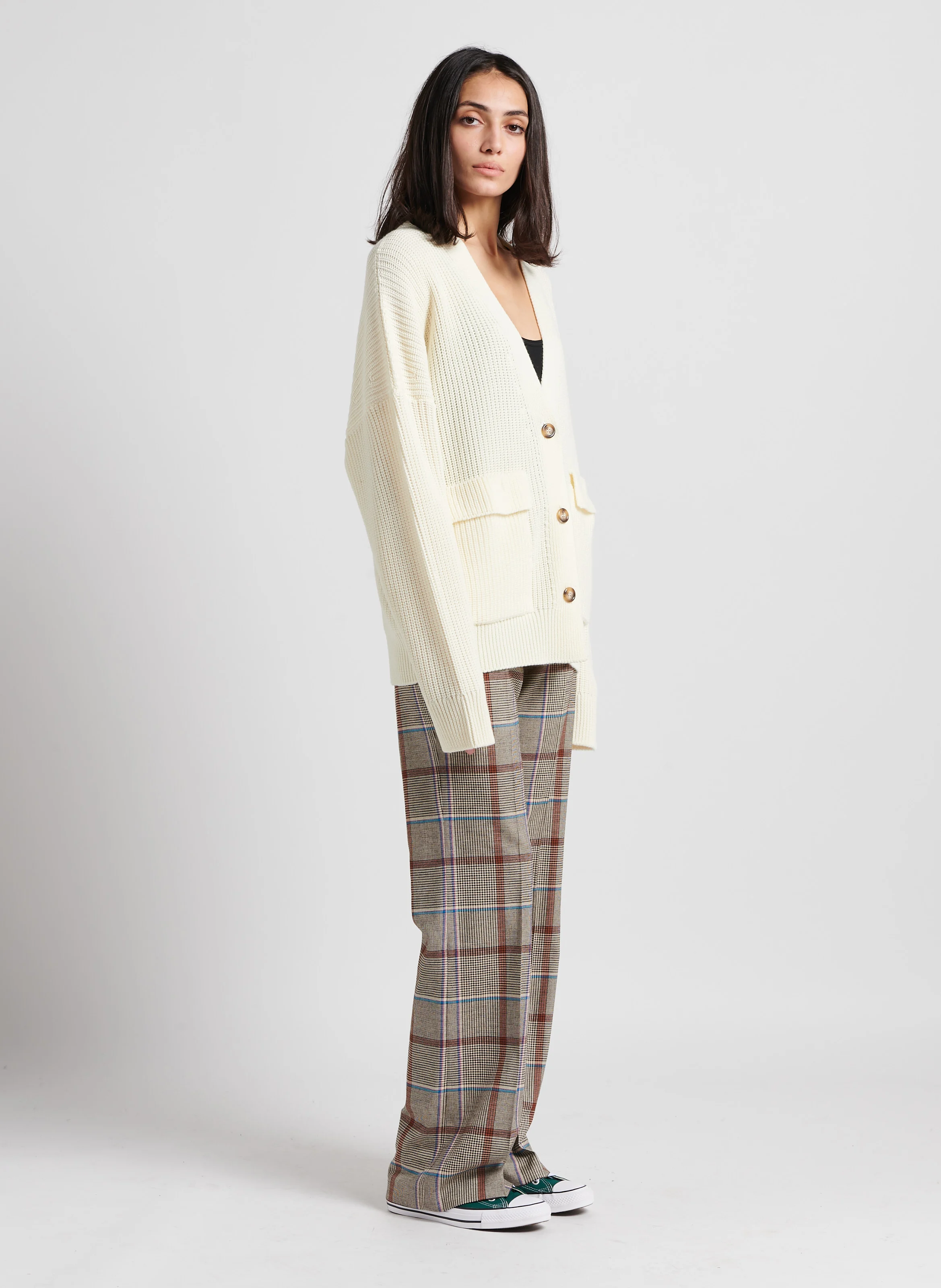 PRAGUE - Gilet col V en laine | Beige