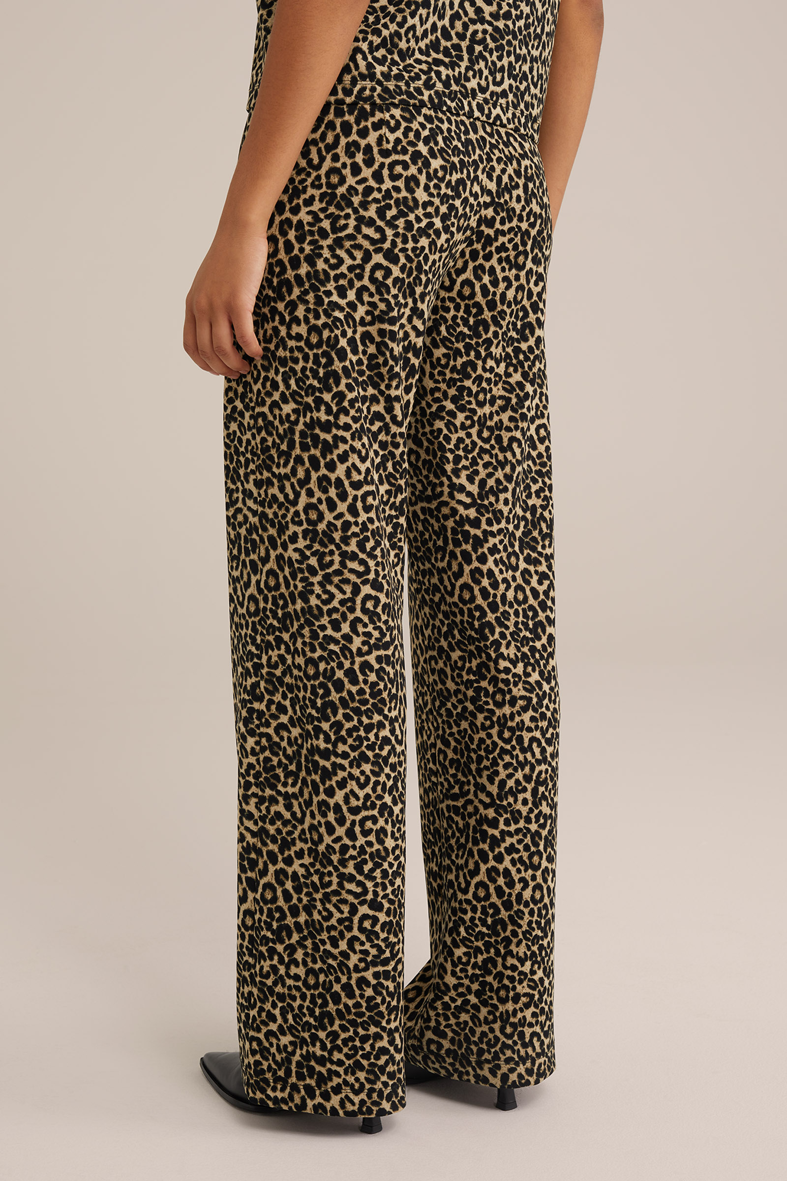 broek met dessin WE Fashion Beige