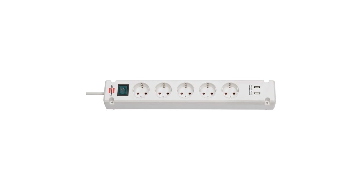 BrennenstuhlBremounta stekkerdoos 5-voudig stekkerdoos  (Wit, 2x USB)