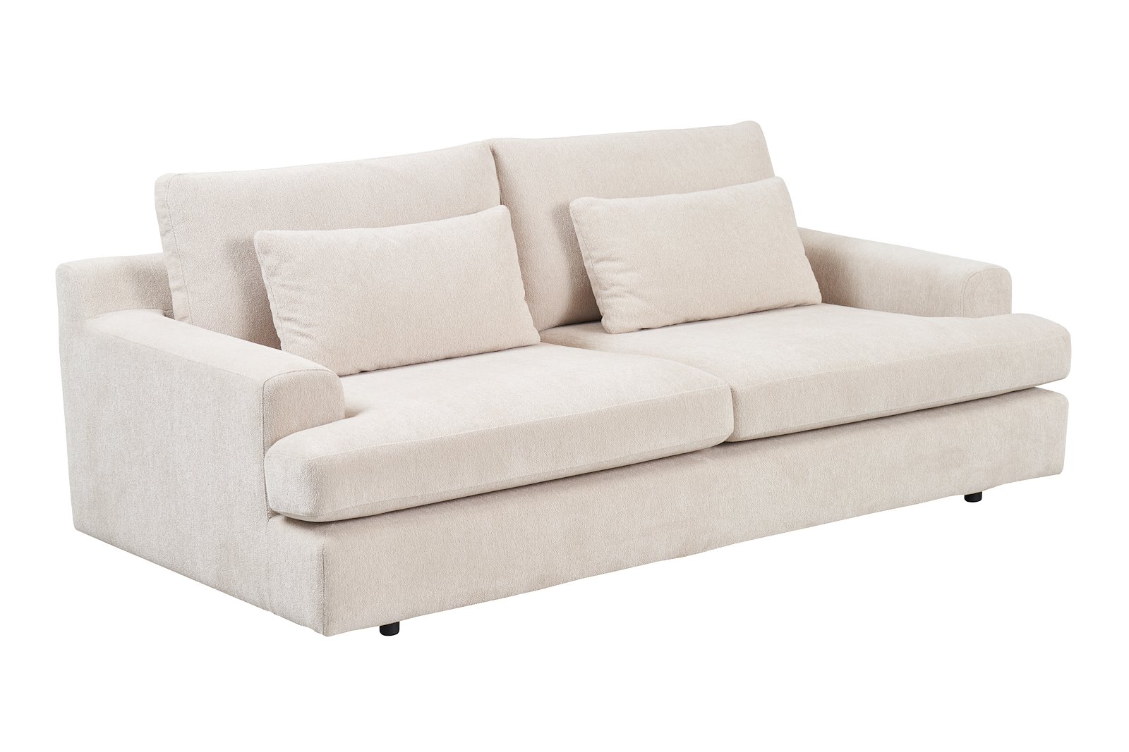 Roma 3-seter Tekstil Raven 24 Light Beige med sorte ben