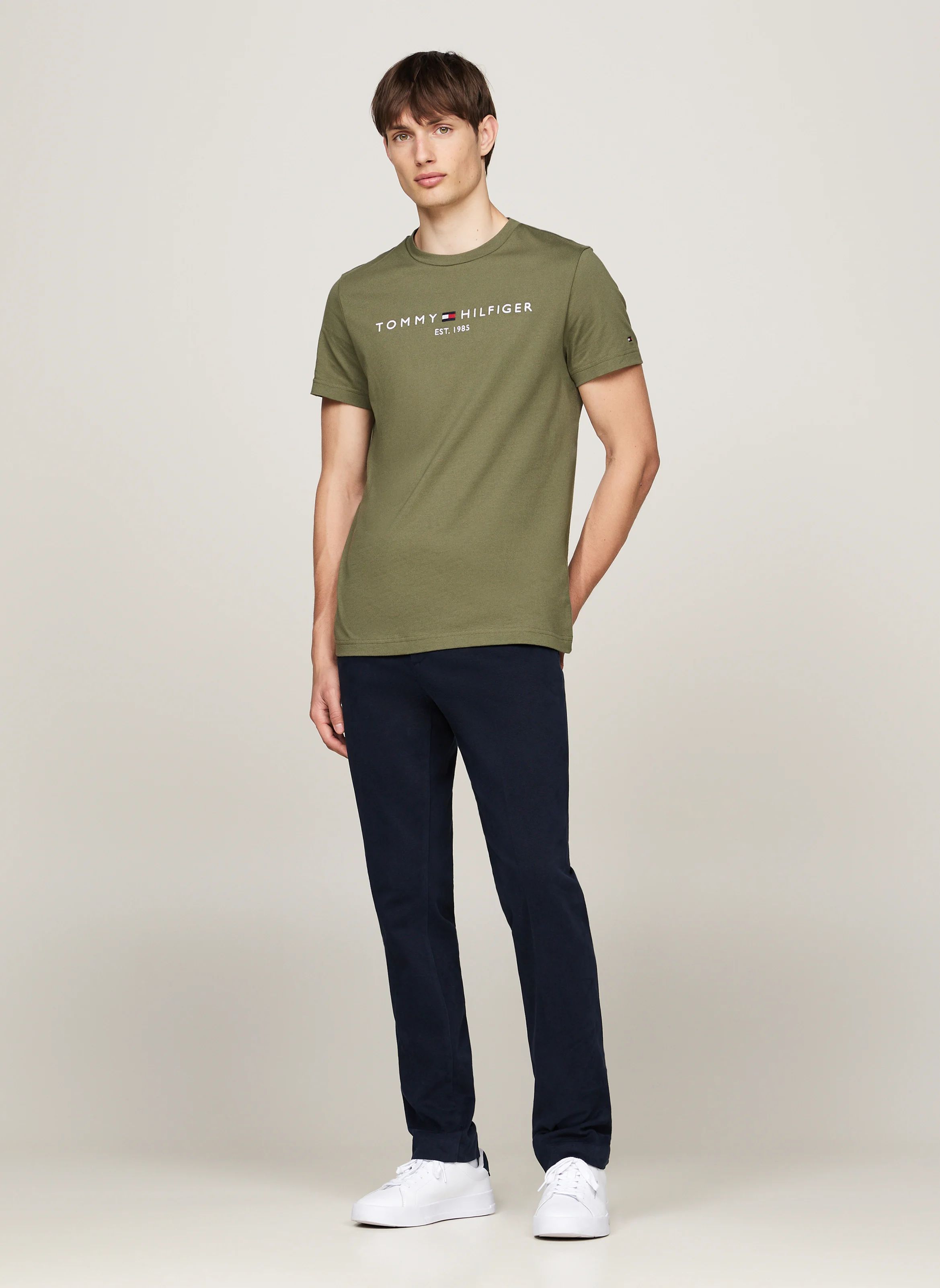 Tee-shirt col rond droit en coton organique | Vert