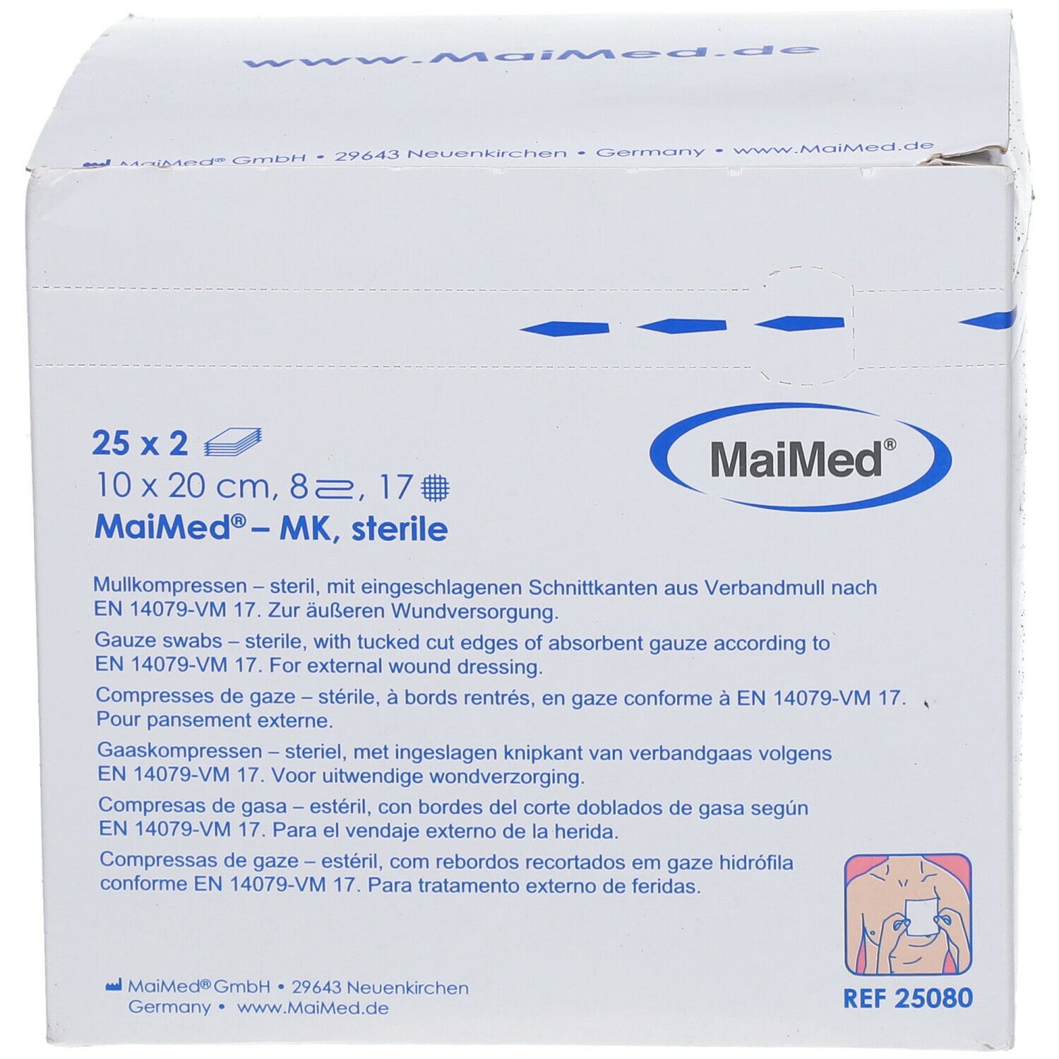 MaiMed® Mullkompressen steril 10 x 20 cm 8fach