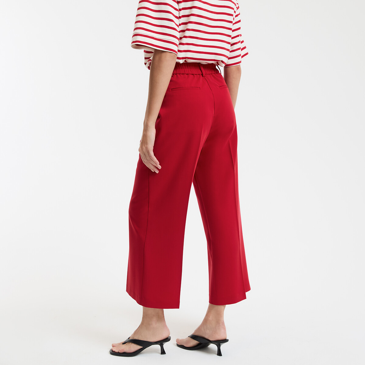 COLEÇÕES LA REDOUTE<br>Calças cropped largas com costuras