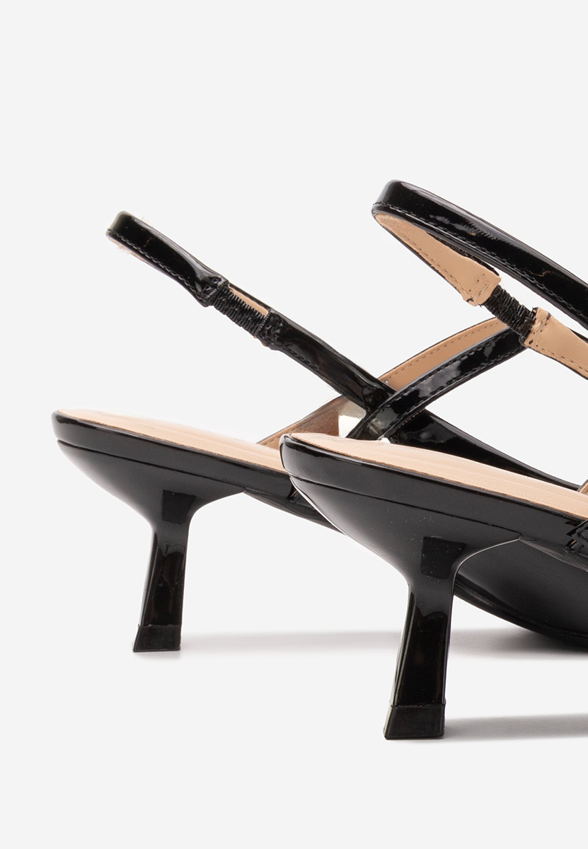 Chaussures slingback noirs Evalia