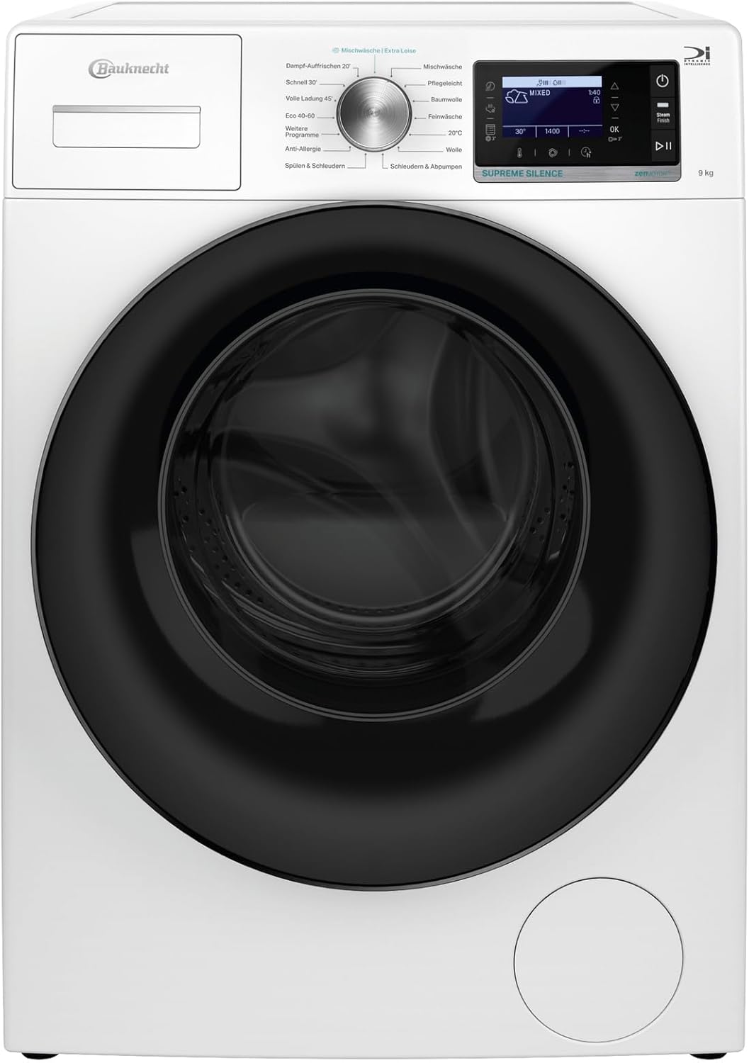Bauknecht B6R 98 SILENCE DE Waschmaschine / 9kg / Frontlader/Supreme Silence/EEK A-20% / 1400 UpM/ZEN-Motor/Besonders leise Waschmaschine/Steam 3.0-3 Kraftvolle Dampftechnologien