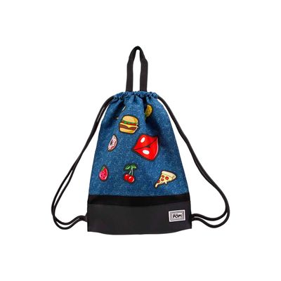 Oh My Pop! Patches - Sac à dos piscine cordon - 1 compartiment - bleu foncé - Karactermania