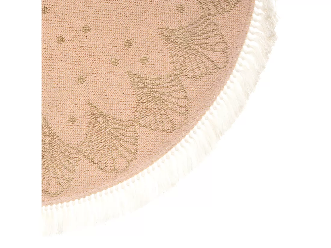 Tapis Rosace en jute et lurex rose - ATMOSPHERA
