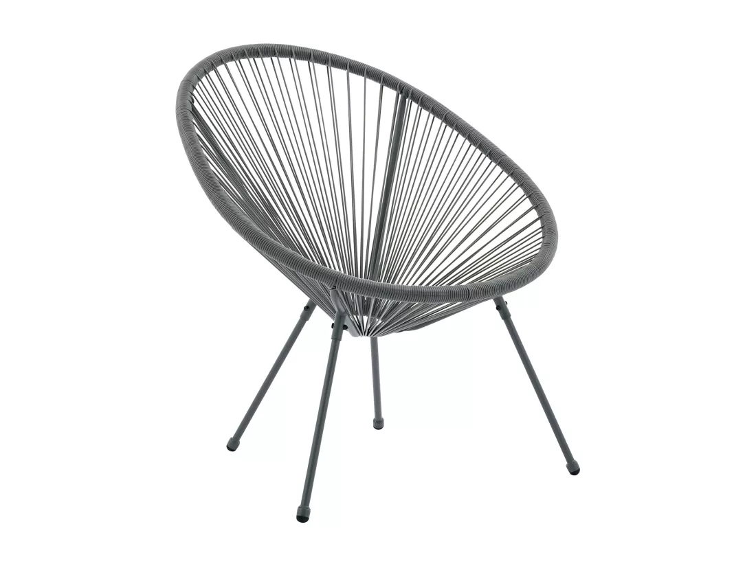 Lot de 2 fauteuils de jardin en fils de résine tressés - Gris anthracite - ALIOS III de MYLIA