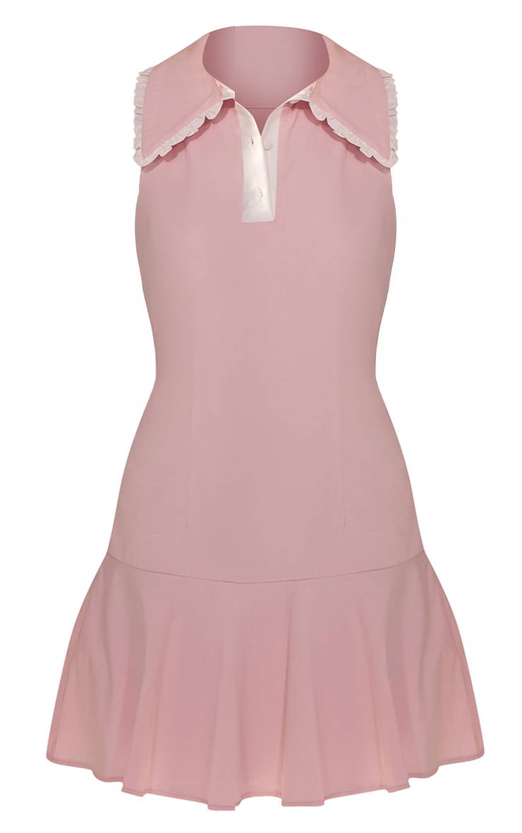 Rose Bébé Robe Droite À Détails Col