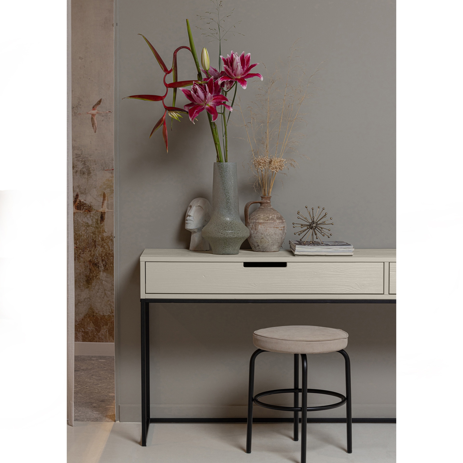 Beistelltisch SILAS 140 x 75 cm weiß/ schwarz