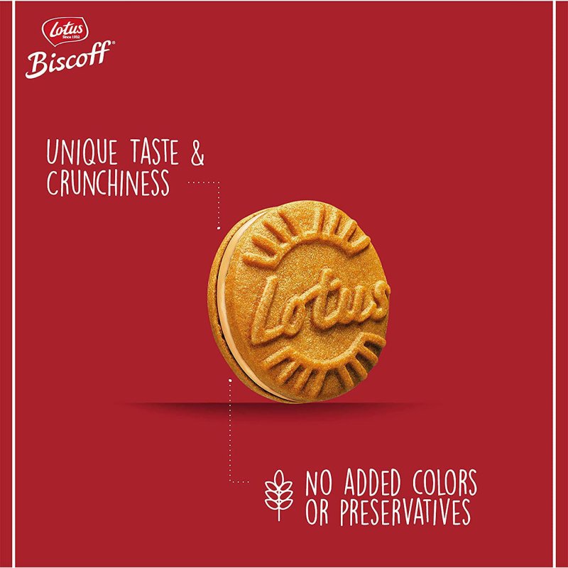 Biscuits Spéculoos fourré crème Biscoff Lotus – Carton de 120