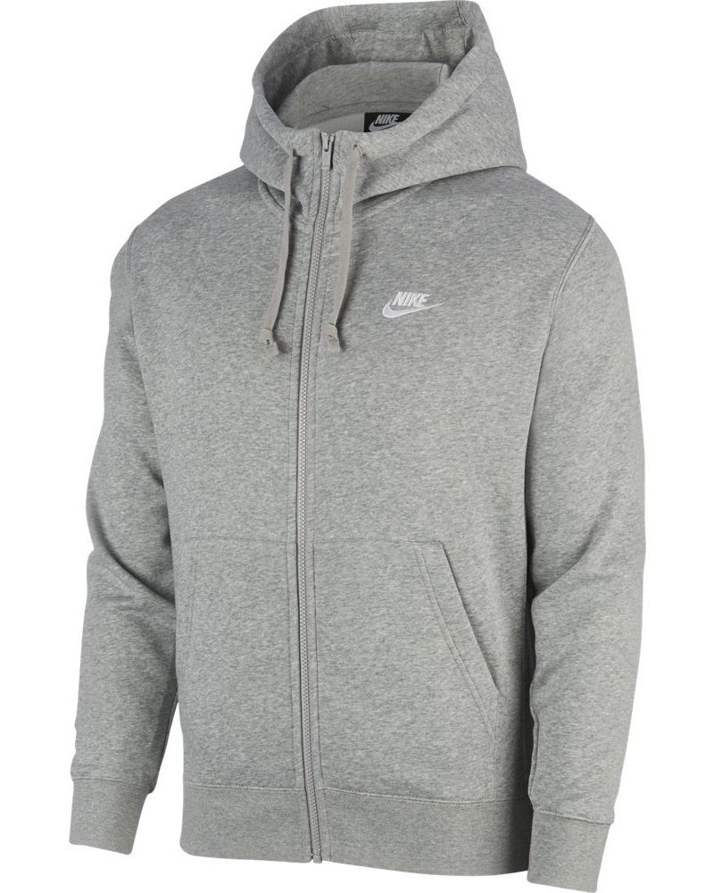 Sweat zippé à capuche Nike Sportswear Club Fleece Gris pour homme