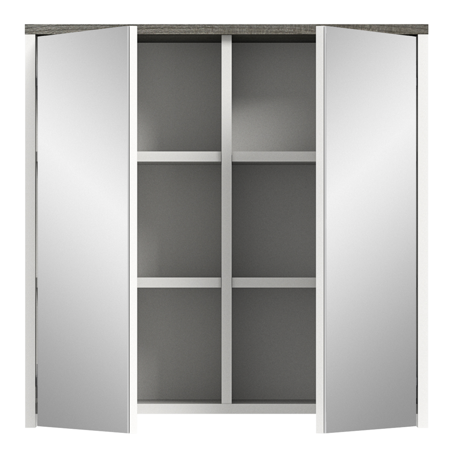 Spiegelschrank LOS ANGELES - weiß-Rauchsilber - 60 cm