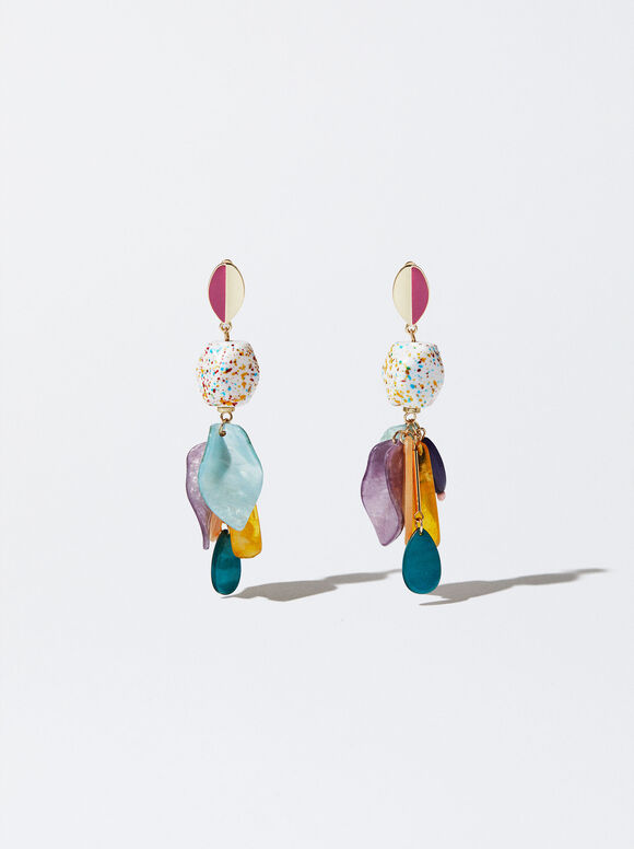 Brincos de pressão em resina - Multicoloridos