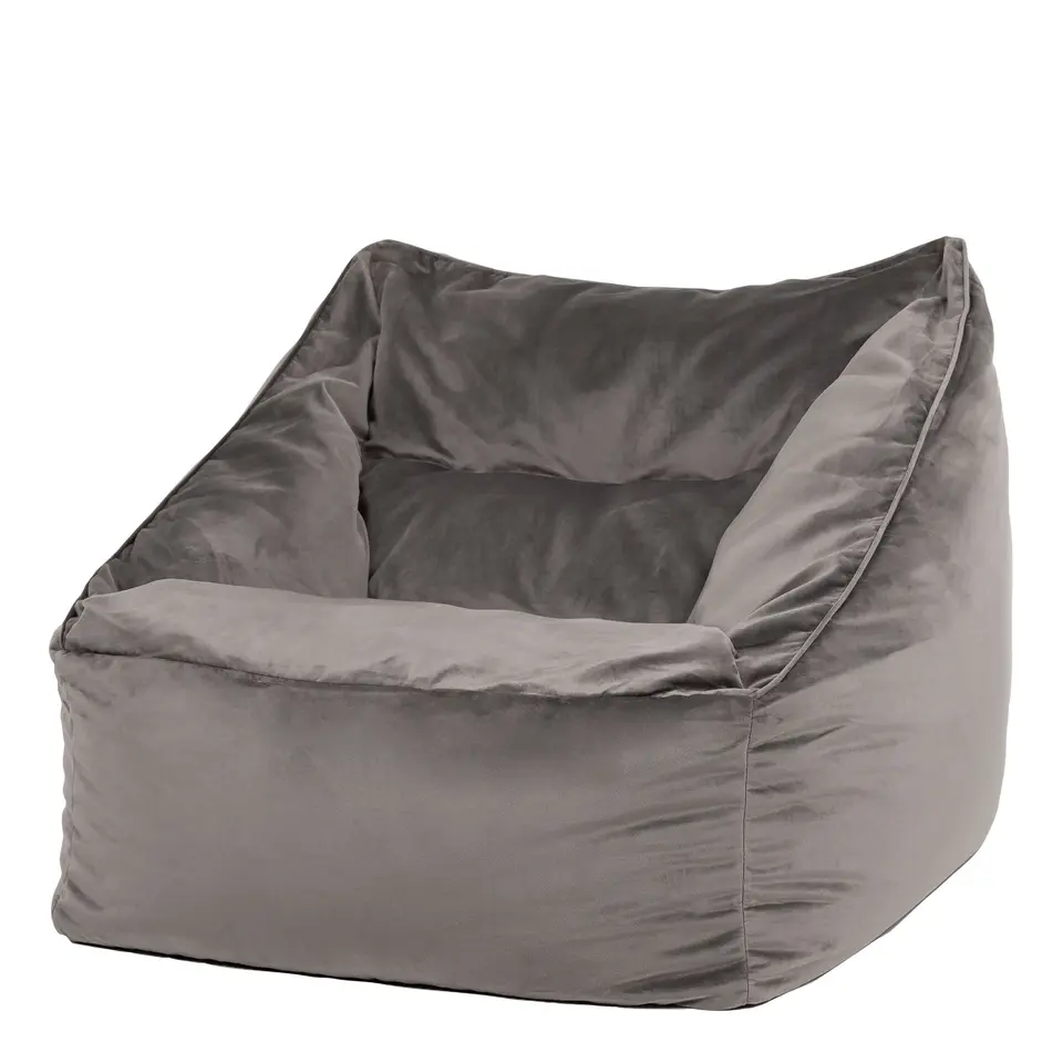 icon Zitzack Natalia - Fluwelen Zitzakfauteuil - Houtskool