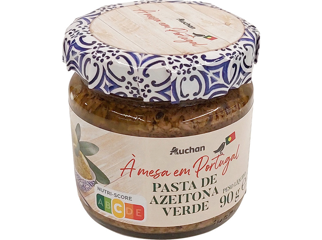 PASTA AZEITONA AUCHAN À MESA EM PORTUGAL VERDE 90G