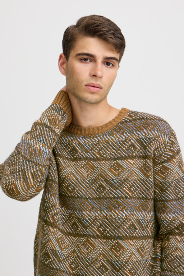 Casual Friday CFKLAES crew neck mulit knit Gothic olive