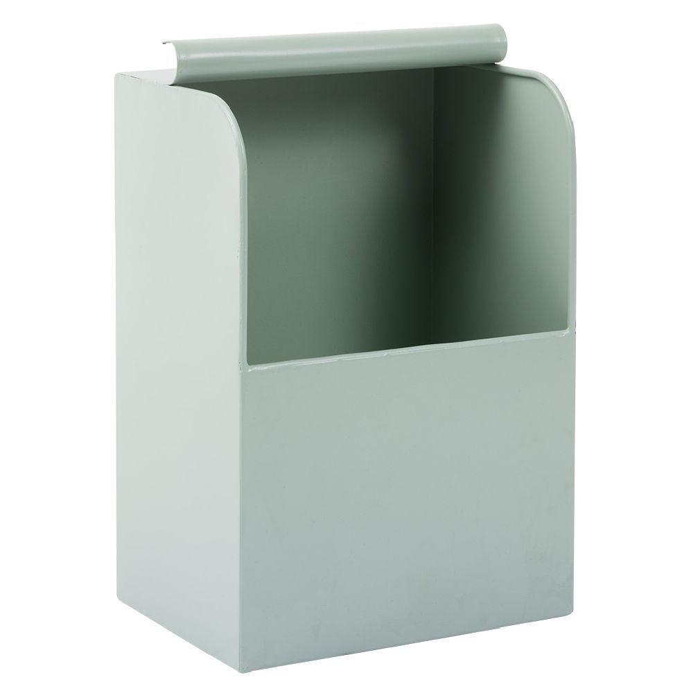 Bac de rangement en métal vert - L17,5 x l25 x H12,5 cm