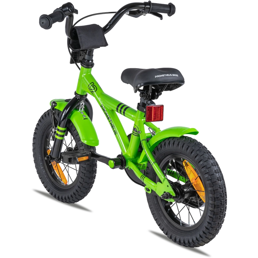PROMETHEUS BICYCLES® GREEN HAWK Kinderfahrrad 12 , Grün & Schwarz ab 3 Jahre  mit Stützräder